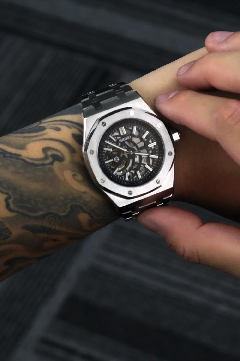 Mod Royal Oak Skeleton Black Silver