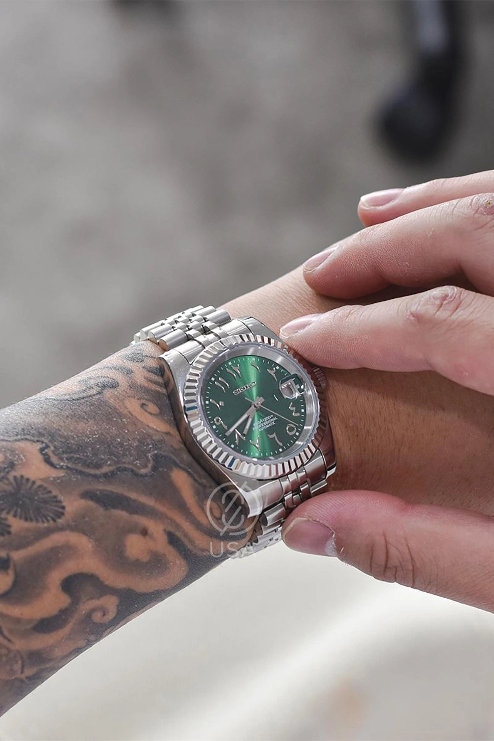 Mod Datejust Arabic Green