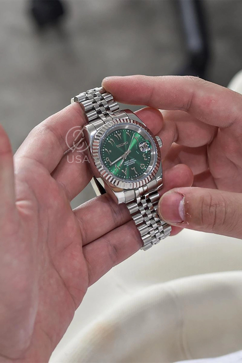 Mod Datejust Arabic Green