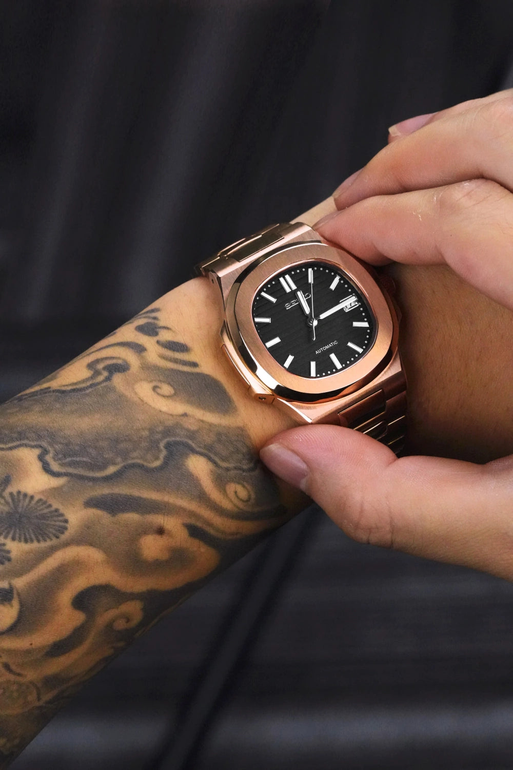 Mod Nautilus Rose Gold Black