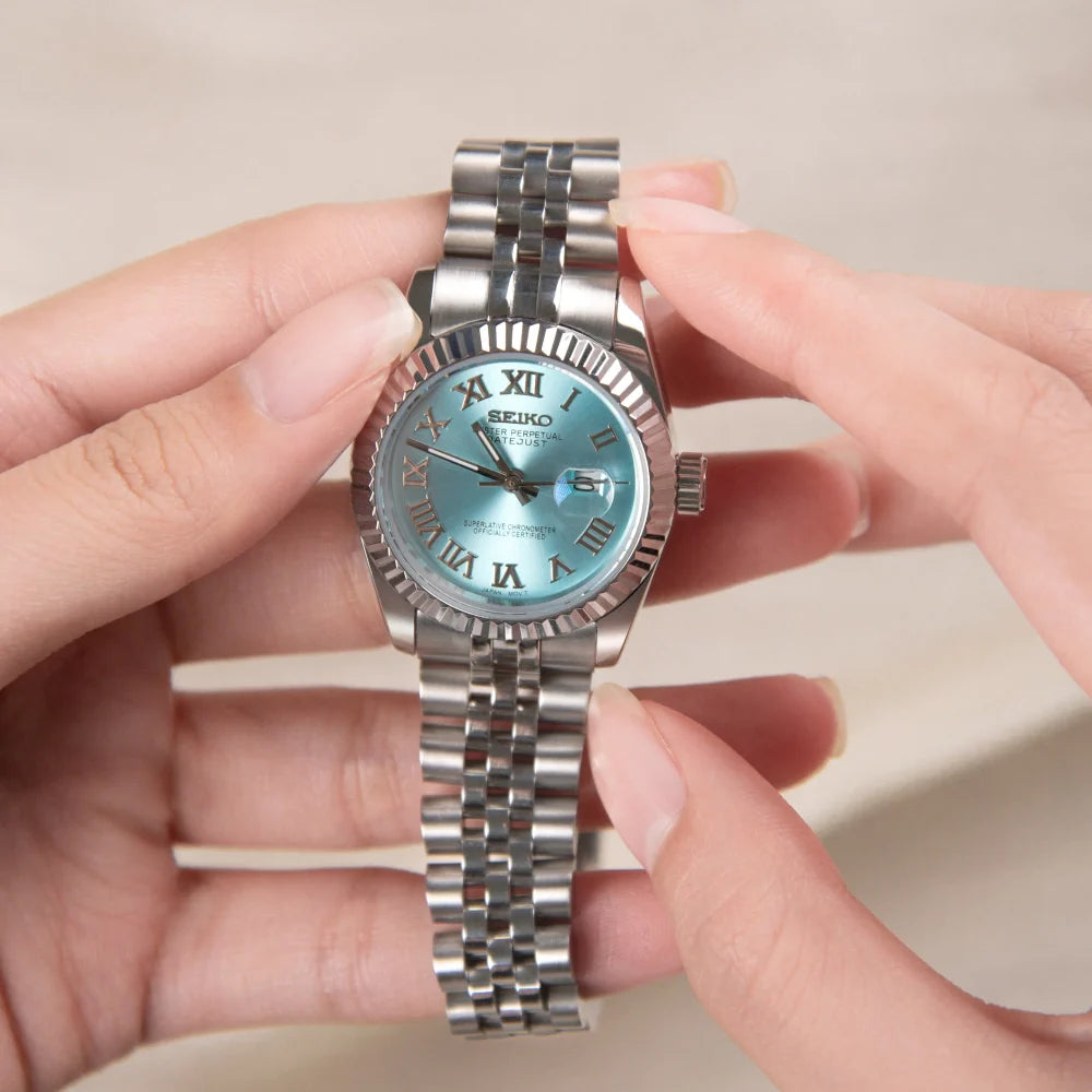 Mod Datejust Roman Sky Blue - 31mm