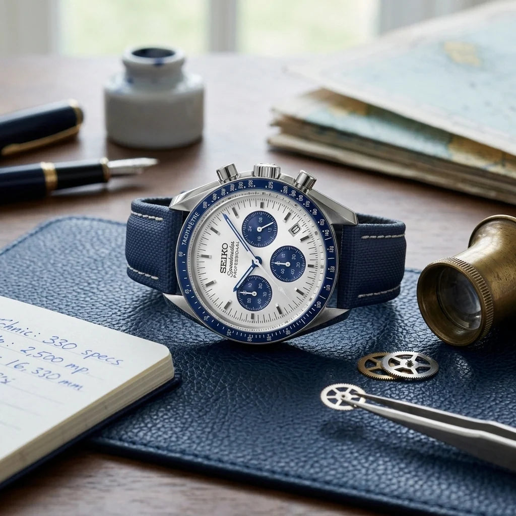 Mod Speedmaster Blue Panda-Canvas Strap