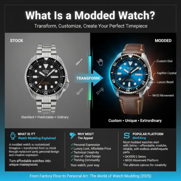 What Is a Modded Watch? Complete Guide to Custom Timepieces in 2025