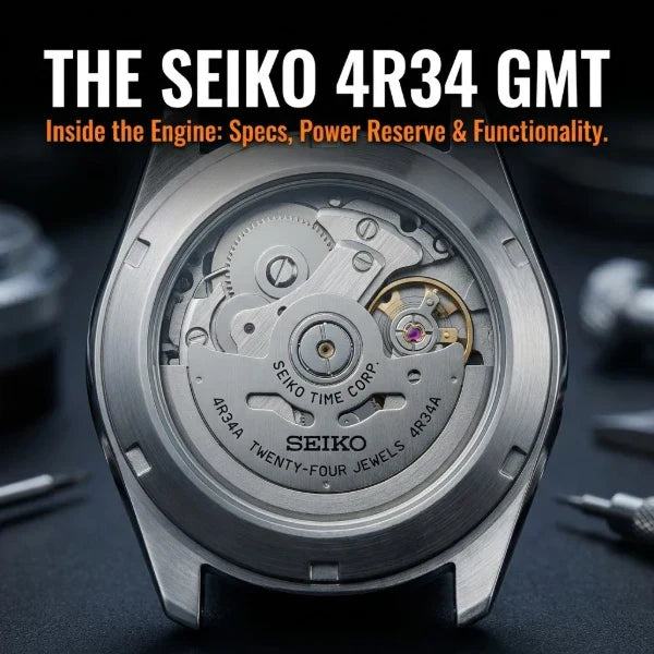 Seiko 4R34 Movement Guide: Specs, Power Reserve & GMT Function
