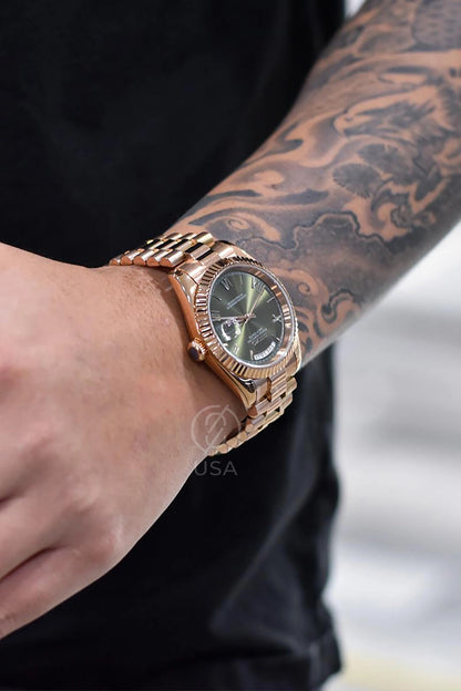 Mod Day-Date Rose Gold Green