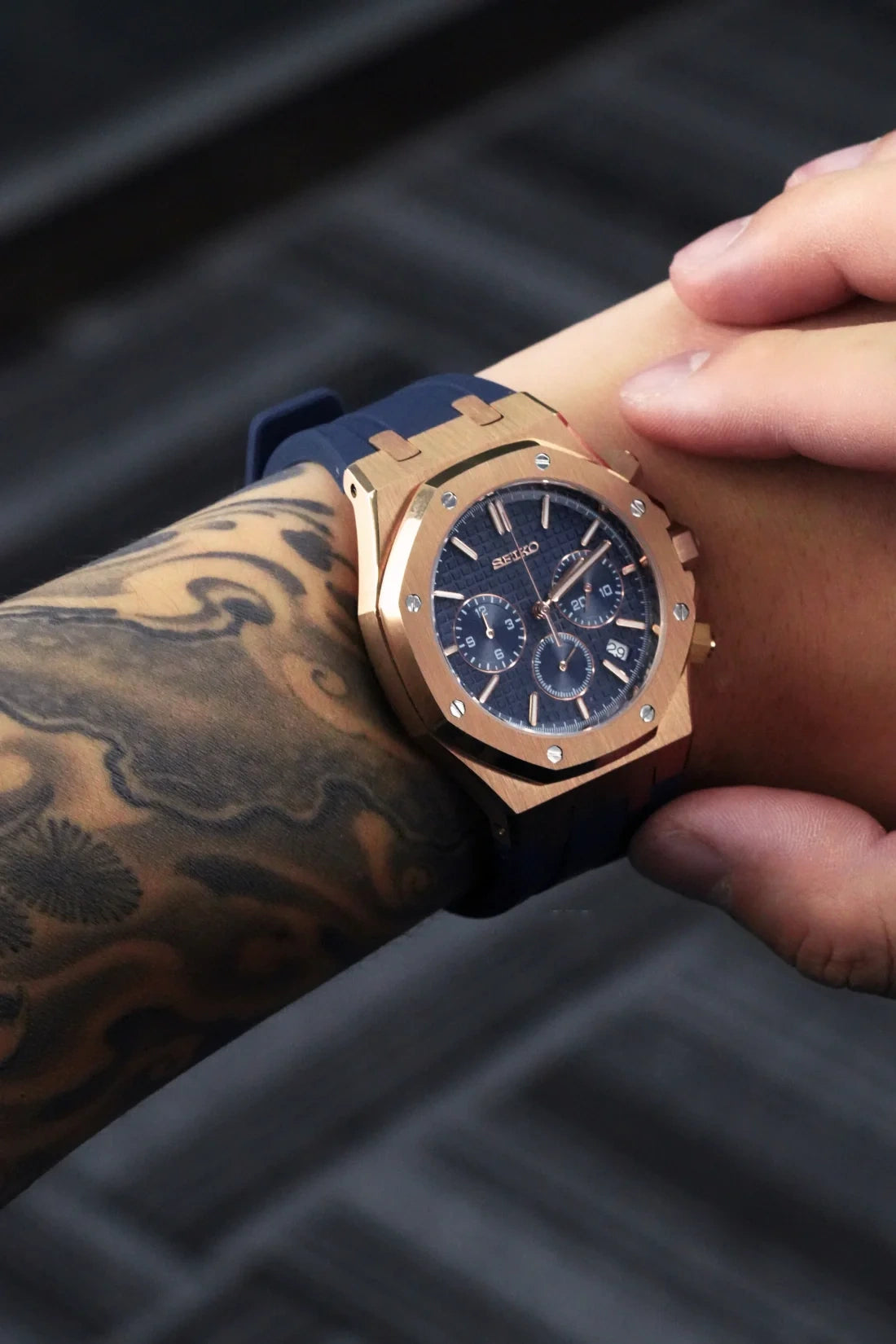 Mod Royal Oak Blue Gold Chronograph