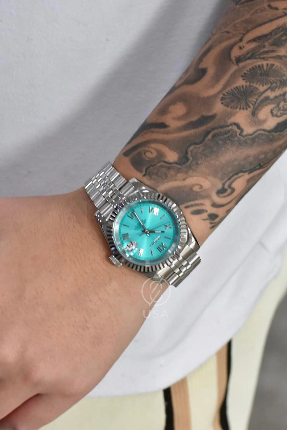 Mod Datejust  Roman Tiffany Blue