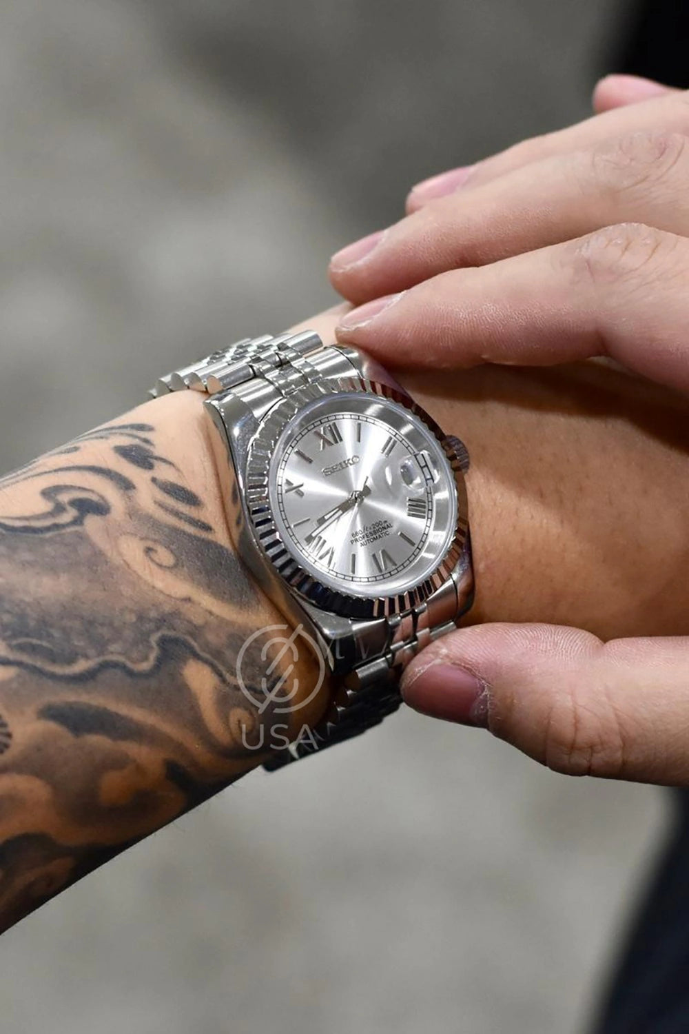 Mod Datejust Roman Silver