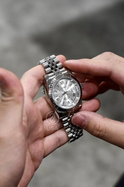 Mod Datejust Roman Silver