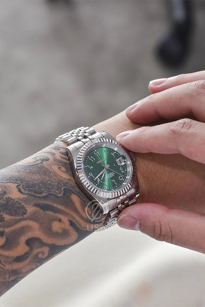 Mod Datejust Arabic Green