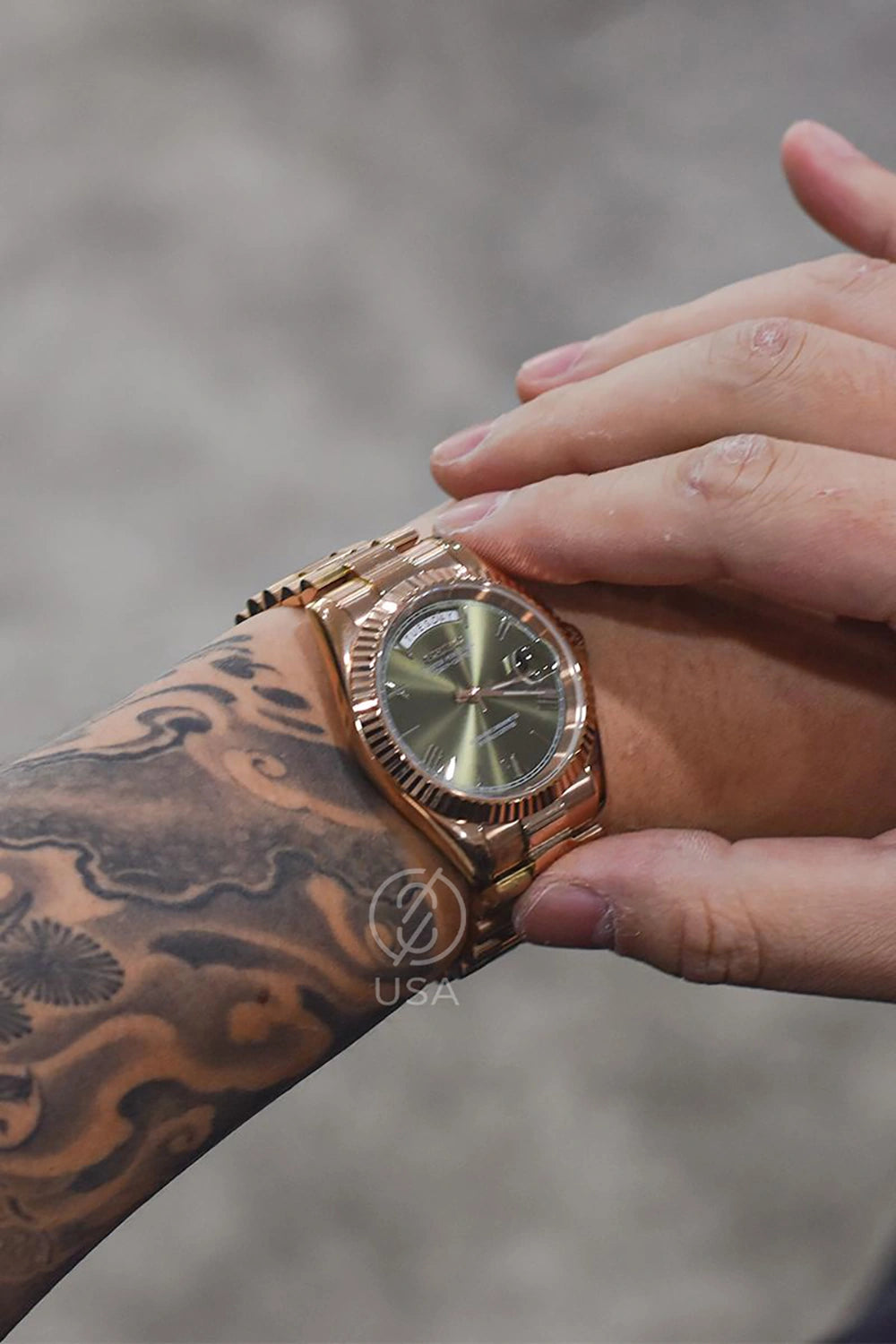 Mod Day-Date Rose Gold Green