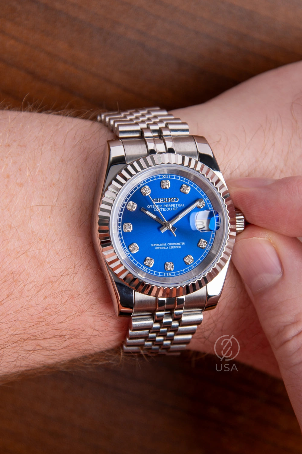 Mod Datejust Blue Diamond
