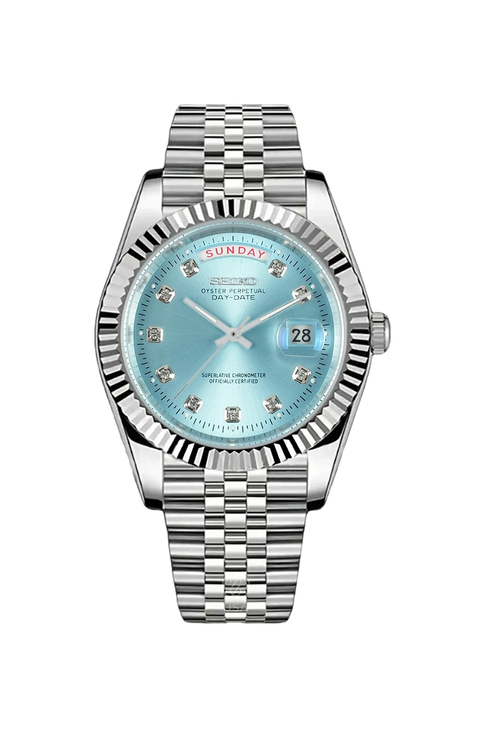 Mod Day-Date Sky Blue Diamond