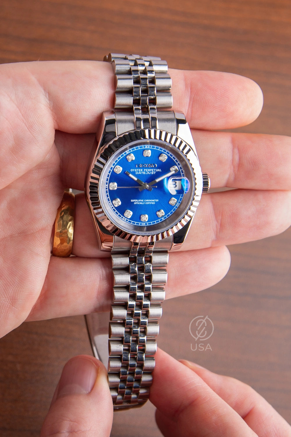 Mod Datejust Blue Diamond