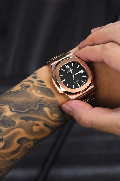 Mod Nautilus Rose Gold Black