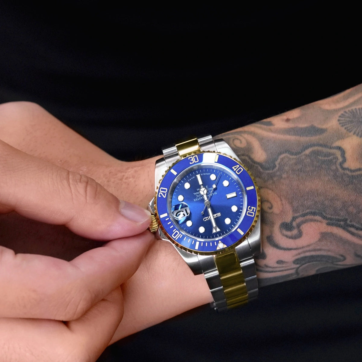 Mod Submariner Two-Tone Gold Blue