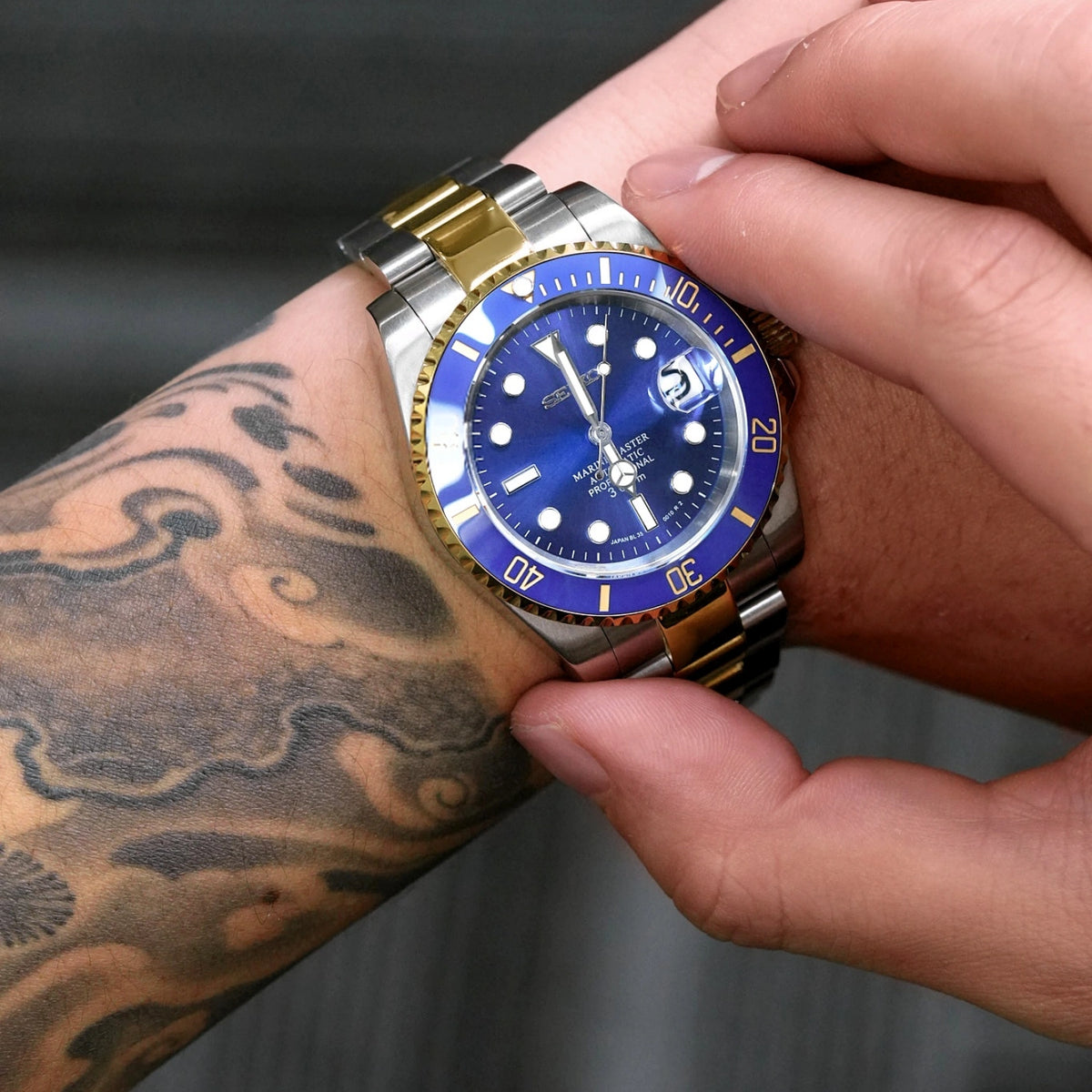 Mod Submariner Two-Tone Gold Blue