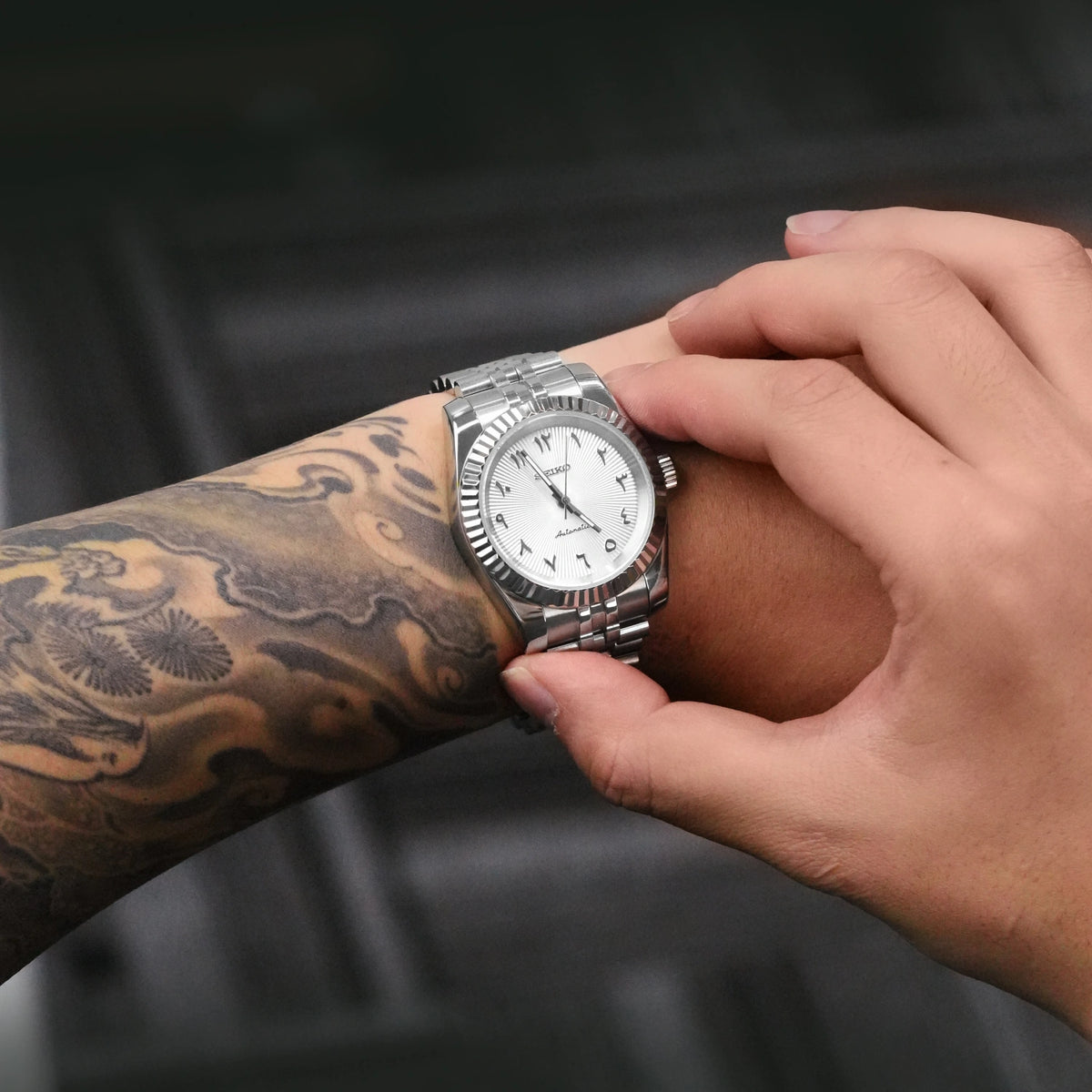 Mod Datejust Arabic White