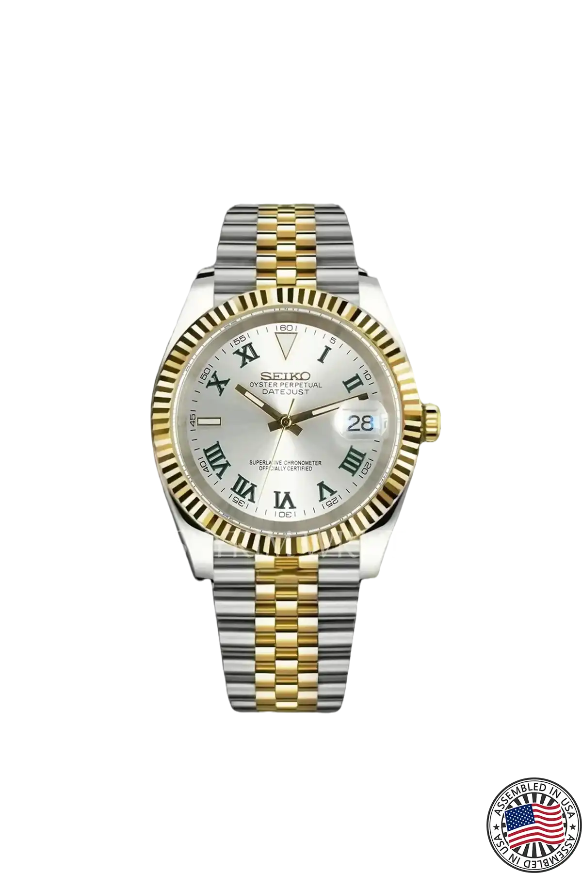 Mod Datejust Wimbledon Two-Tone Gold Silver by SKYRIM SEIKOMOD
