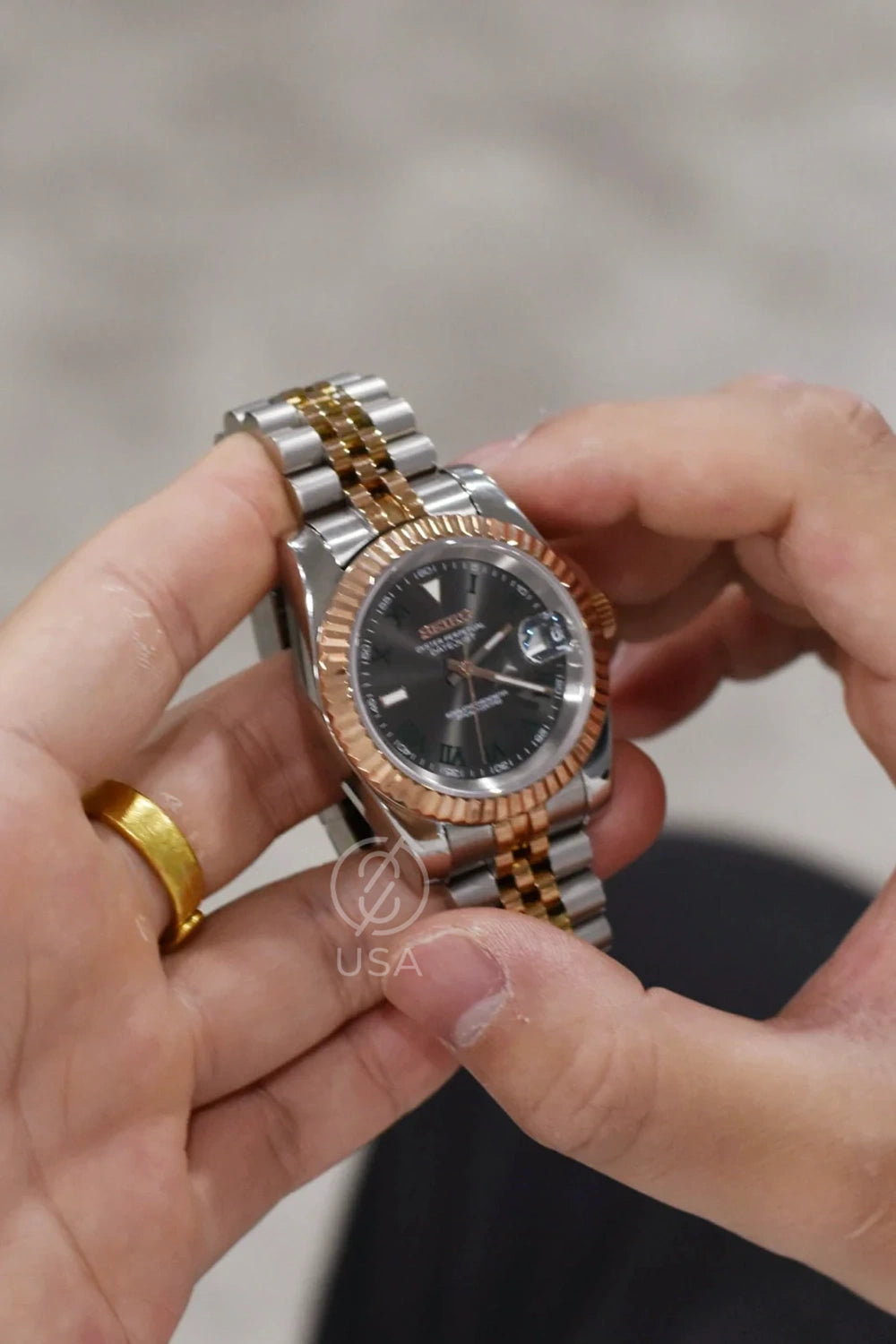 Mod Datejust Wimbledon Two-Tone Rose Gold Gray