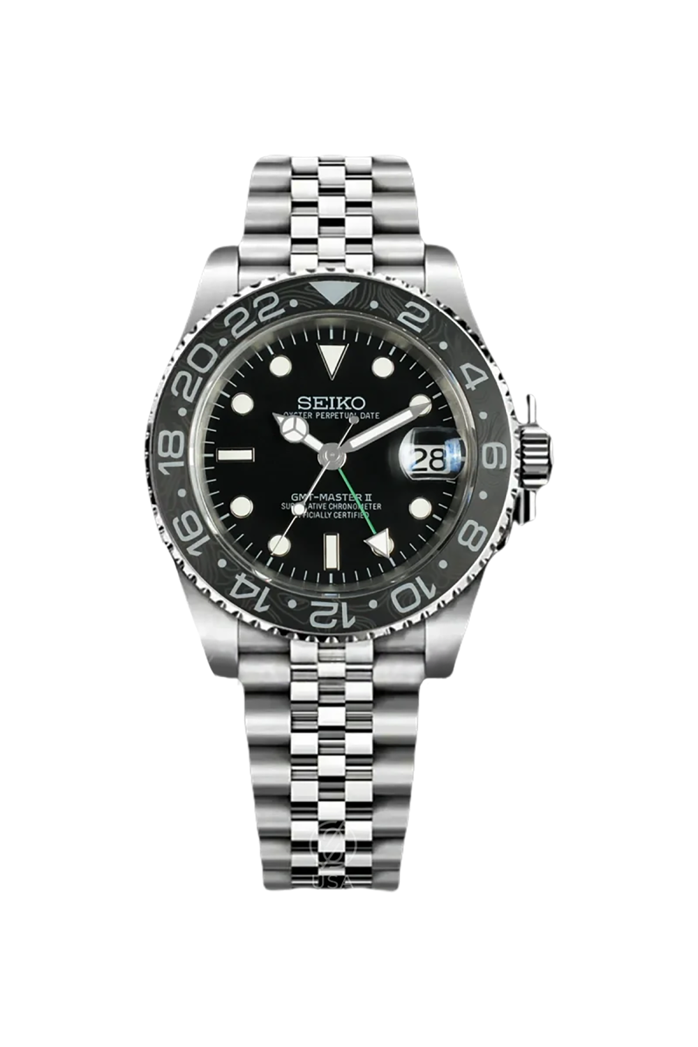 Mod GMT-Master II Bruce Wayne-Carbon Fiber Bezel