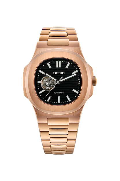 Mod Nautilus Rose Gold Skeleton Black