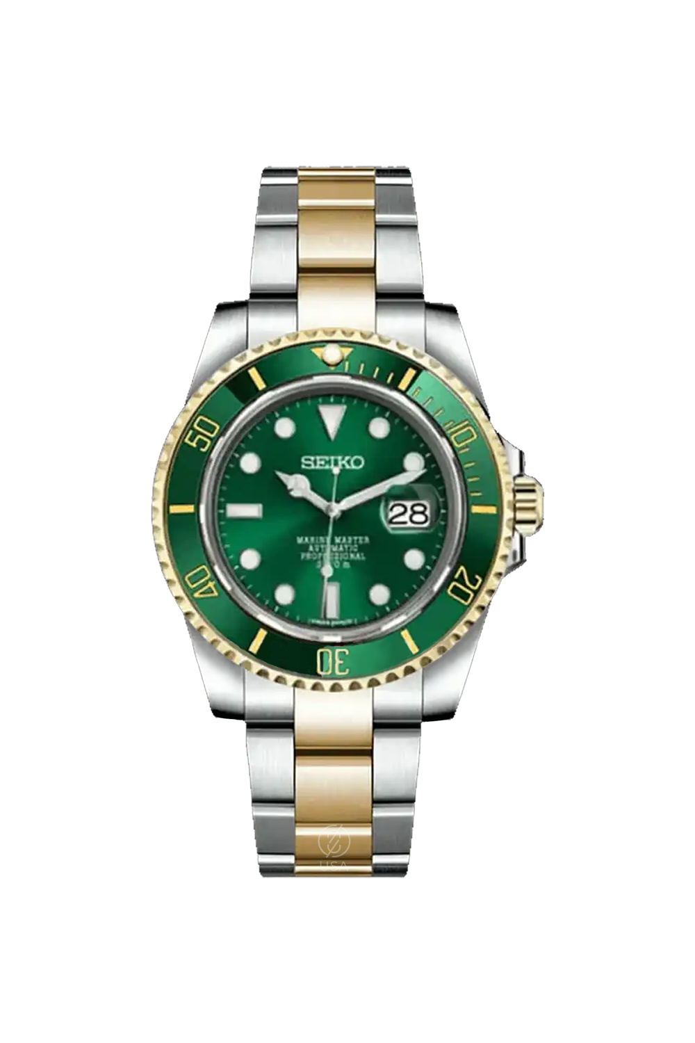 Mod Submariner Two-Tone Gold Green